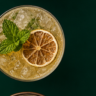 Champagne julep cocktail