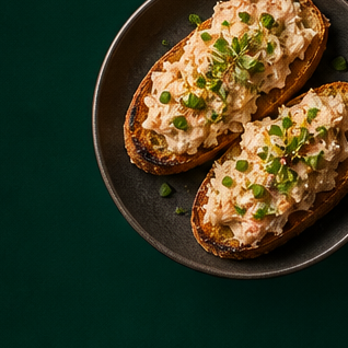 Truffle crab toast appetizer